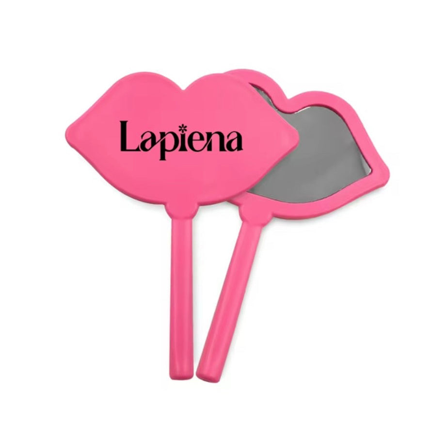 Lapiena Lip-shaped mirror, branded beauty mirror, post-treatment mirror, salon accessories, beauty professional tools, branded aesthetic accessories