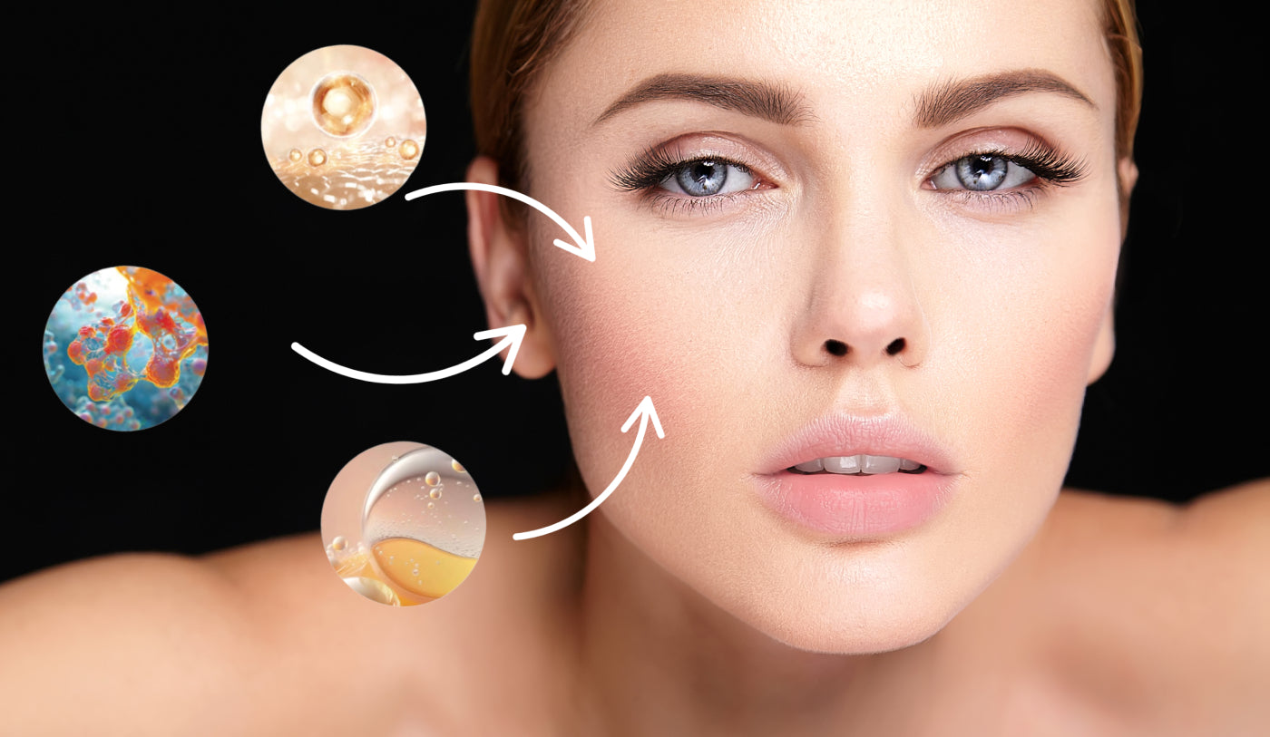 Exosomes & Polynucleotides in Regenerative Therapies illustrated on womans face