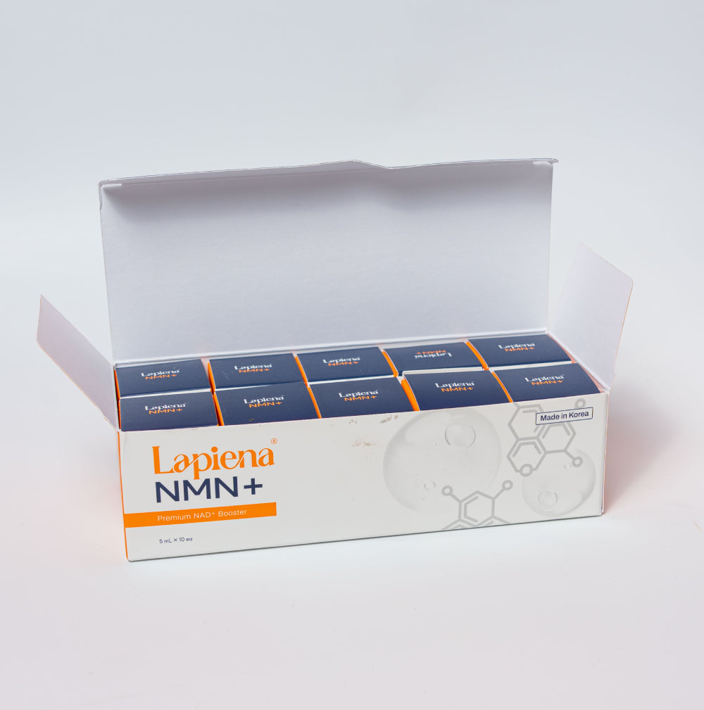 Box of Lapiena NMN+ NAD+ Booster on a white background