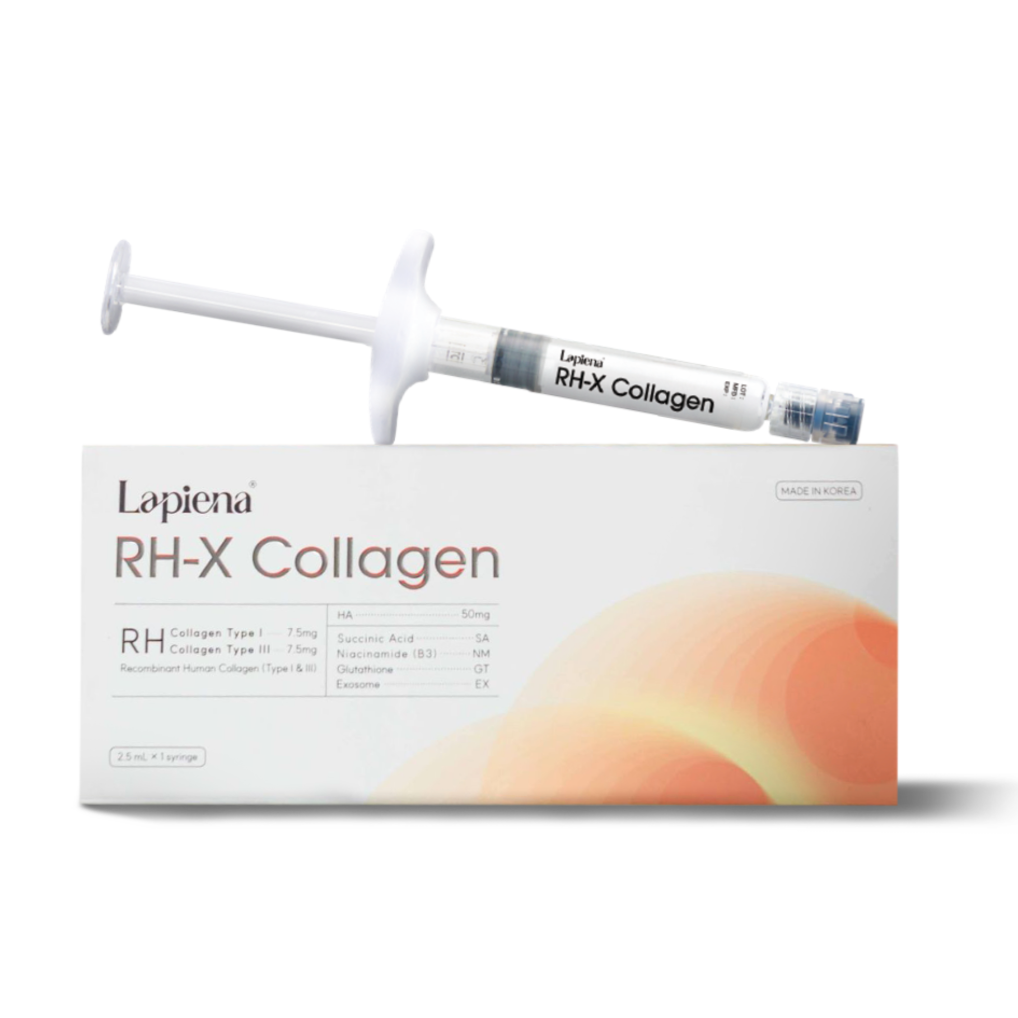 Lapiena RH-X Collagen packaging with syringes on a white background