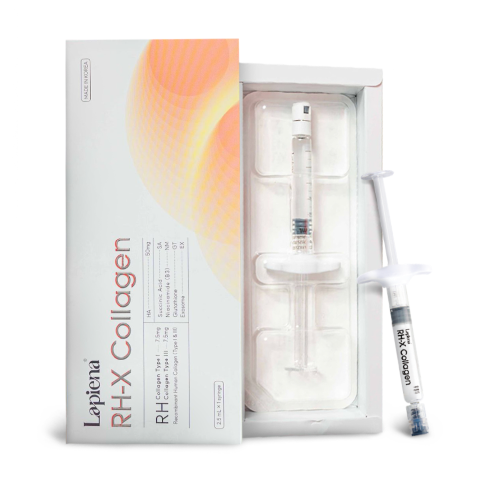 Lapiena RH-X Collagen packaging with syringes on a white background