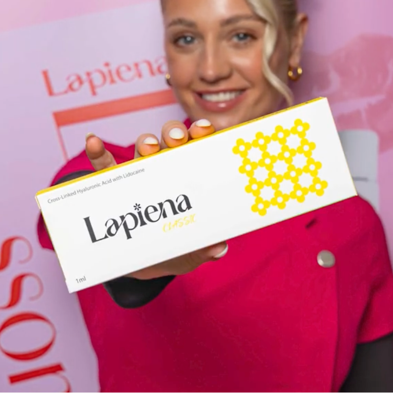 Classic dermal filler by lapiena held by model