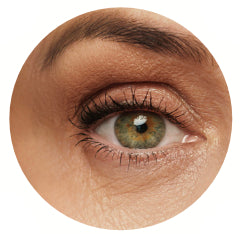 Close-up of a person's eye with detailed iris pattern