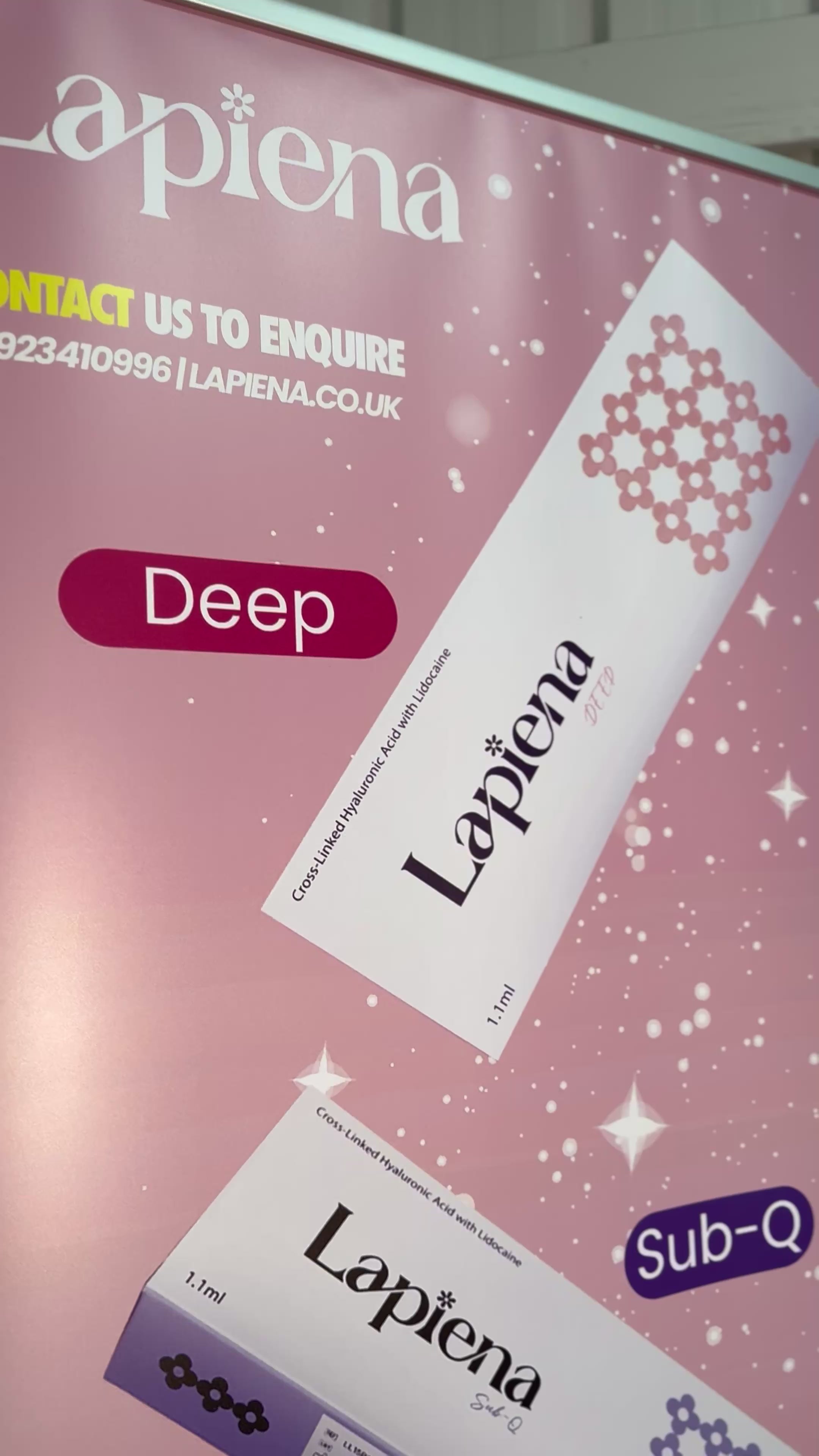 Lapiena Branded roller banner, beauty clinic banner, aesthetic marketing display, professional beauty signage, Lapiena dermal fillers, promotional tools.