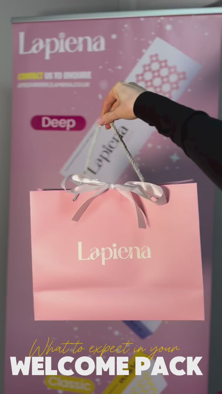 video of lapiena goodie bag with lapiena products inside, held by a lapiena ambassador