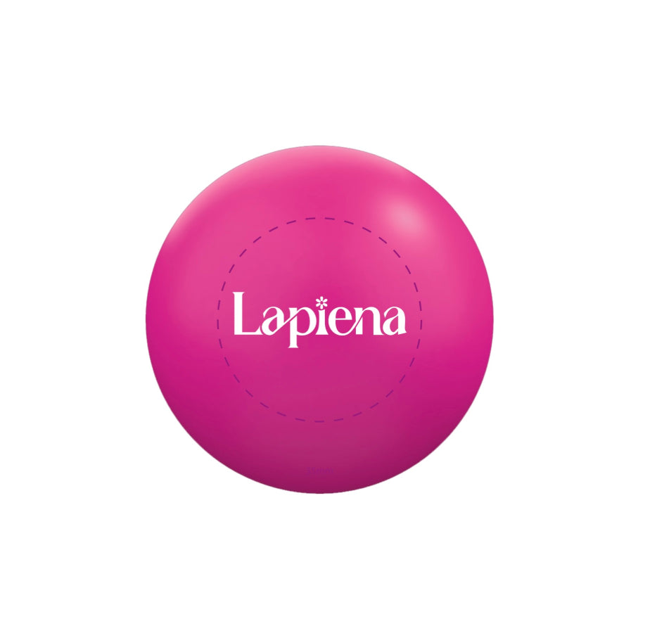 Lapiena Pink Stress Ball, Stress relief ball, client comfort tool, branded stress ball, beauty clinic accessories, discomfort management, relaxation tool for treatments.